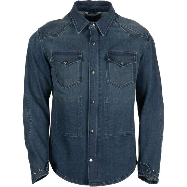 helstons vince dirty camicia moto in cotone blu m