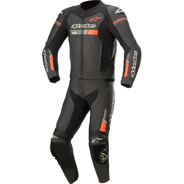 alpinestars gp force chaser abito in pelle moto in due pezzi nero rosso 58