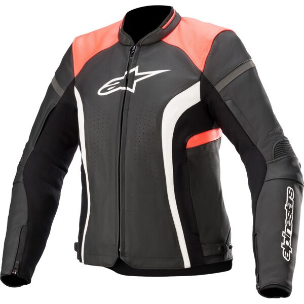 alpinestars stella kira v2 giacca donna moto in pelle nero arancione 44