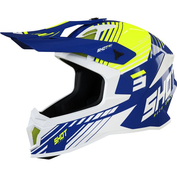 shot lite fury casco motocross blu giallo s