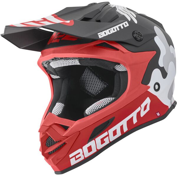 bogotto v328 camo casco motocross in fibra di vetro nero bianco rosso xs