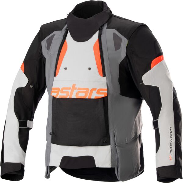 alpinestars halo drystar giacca tessile moto nero grigio arancione 2xl