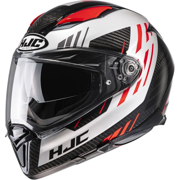 hjc f70 carbon kesta casco nero bianco rosso 2xl