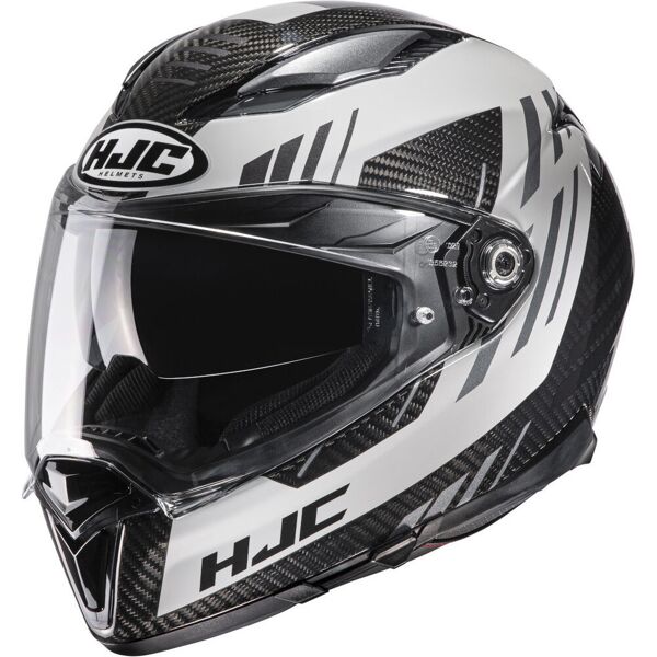 hjc f70 carbon kesta casco nero grigio bianco s