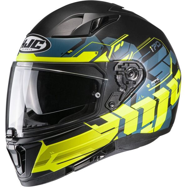 hjc i70 alligon casco nero giallo l