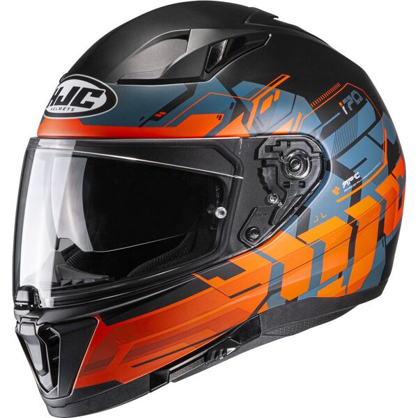 hjc i70 alligon casco nero arancione s