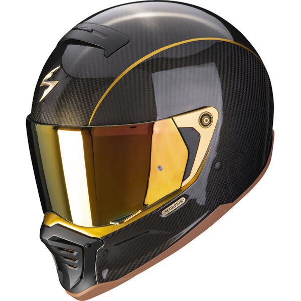 scorpion exo-hx1 carbon se solid gold casco nero oro xl