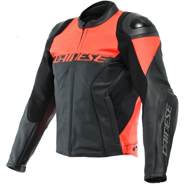 dainese racing 4 giacca in pelle traforata per moto nero rosso 64