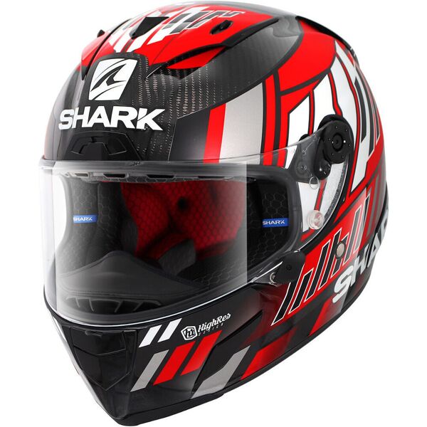 shark race-r pro carbon replica zarco speedblock casco bianco rosso xs