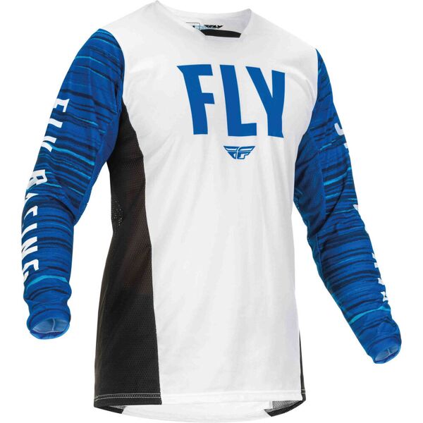 fly racing kinetic wave maglia motocross bianco blu xl