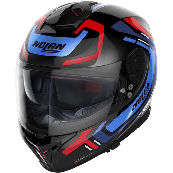 nolan n80-8 ally n-com casco nero rosso blu xl