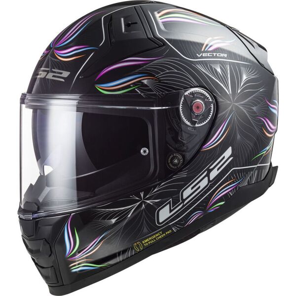 ls2 vector ii tropical casco nero bianco l