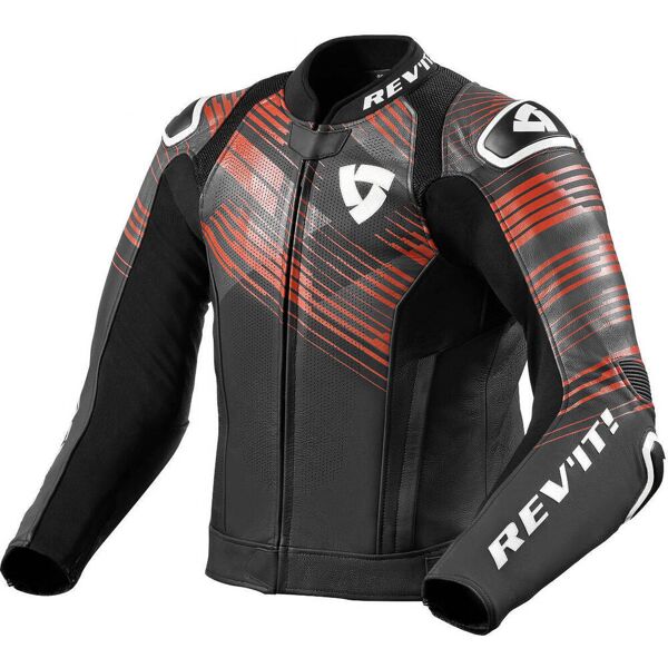 revit apex giacca in pelle moto nero rosso 56