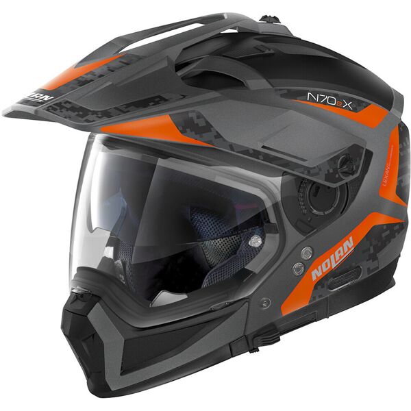 nolan n70-2 x torpedo n-com casco nero arancione xs