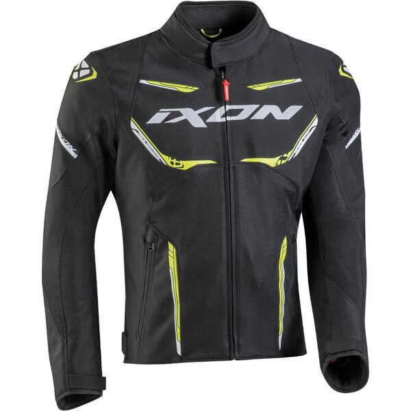 ixon striker air wp giacca tessile moto nero bianco giallo s