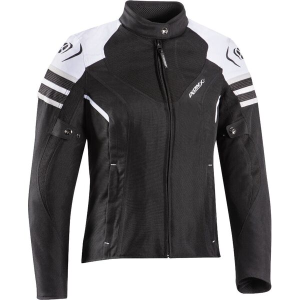 ixon ilana evo giacca tessile moto da donna nero grigio bianco s