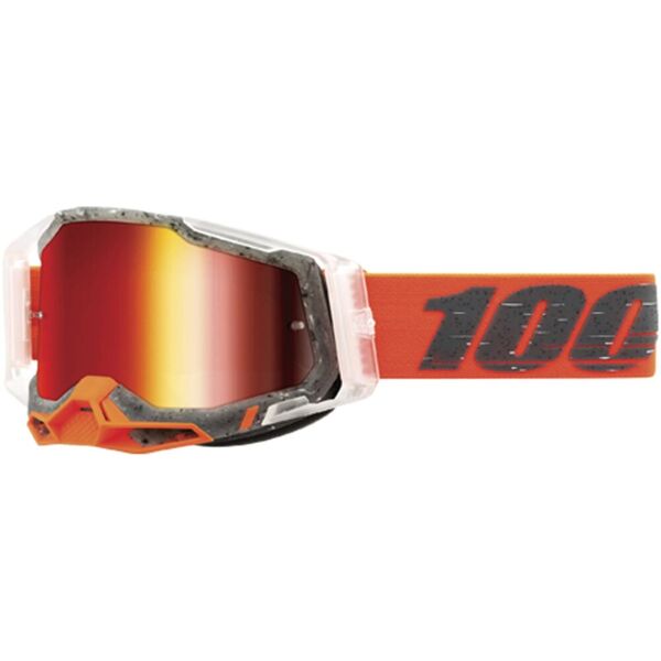 100% racecraft ii schrute occhiali da motocross nero bianco rosso unica taglia