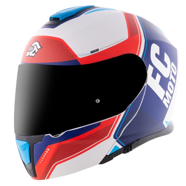 fc-moto novo circuit casco bianco rosso blu s