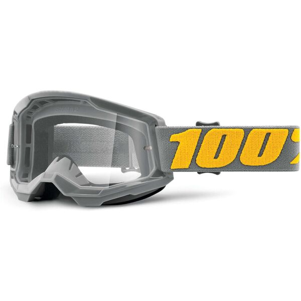 100% strata 2 clear occhiali da motocross grigio arancione unica taglia