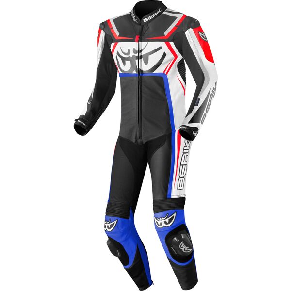 berik race-tech costume intero in pelle per moto nero rosso blu 58