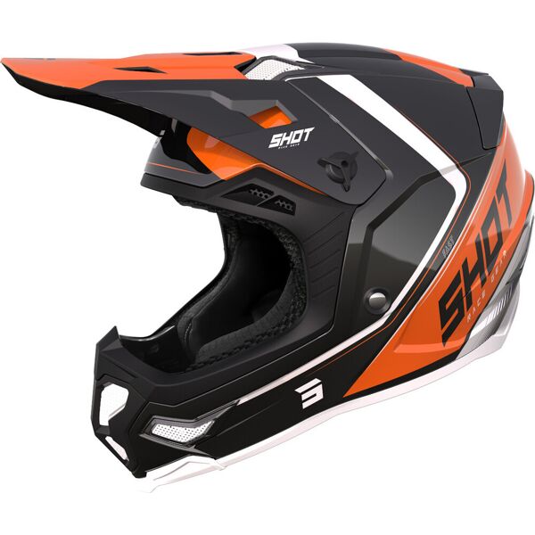 shot core fast casco motocross nero arancione 2xl