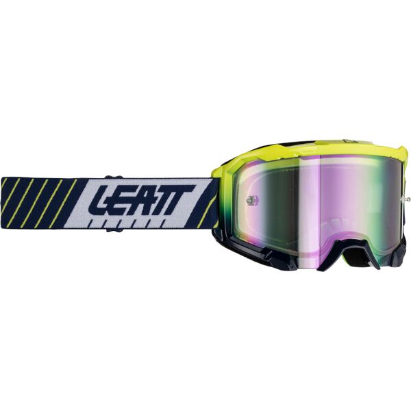 leatt velocity 4.5 iriz stripes occhiali da motocross nero giallo unica taglia
