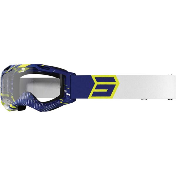 shot assault 2.0 drop occhiali da motocross bianco blu giallo multicolore unica taglia