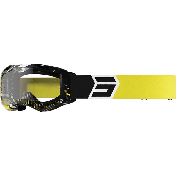 shot assault 2.0 drop occhiali da motocross nero giallo unica taglia