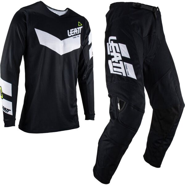 leatt 3.5 ride 2023 set di maglie e pantaloni motocross nero bianco xs