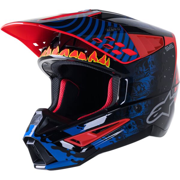 alpinestars s-m5 solar flare casco motocross nero rosso 2xl