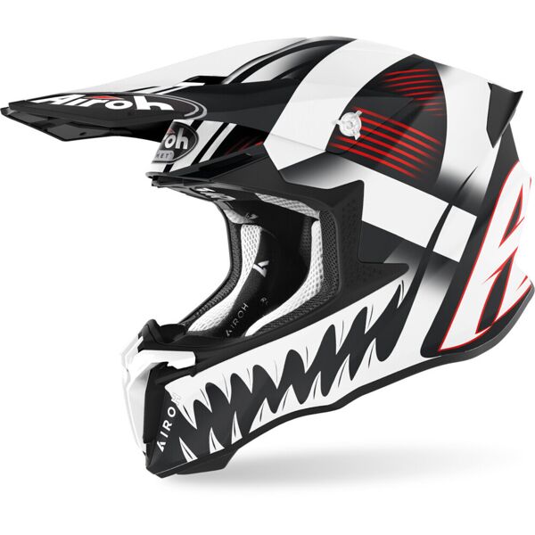 airoh twist 2.0 mask casco motocross nero bianco xs