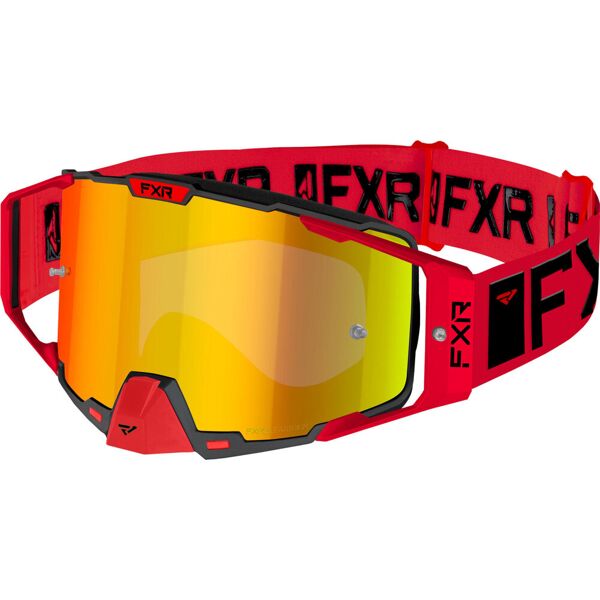 fxr pilot 2023 occhiali da motocross nero rosso unica taglia