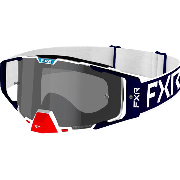 fxr combat 2023 occhiali da motocross bianco blu unica taglia