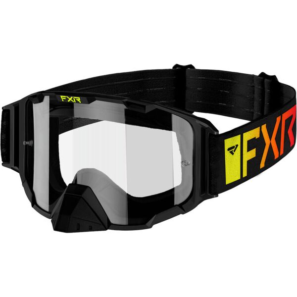 fxr maverick clear 2023 occhiali da motocross nero giallo unica taglia