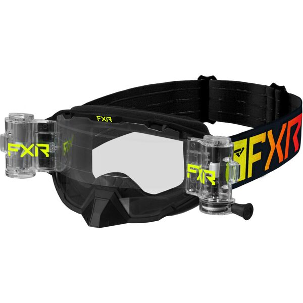 fxr maverick roll-off 2023 occhiali da motocross nero giallo unica taglia