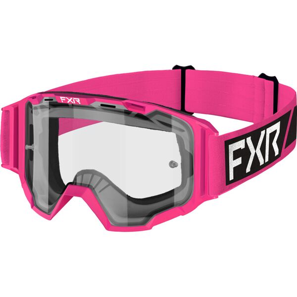 fxr maverick clear occhiali da motocross giovanile nero rosa unica taglia