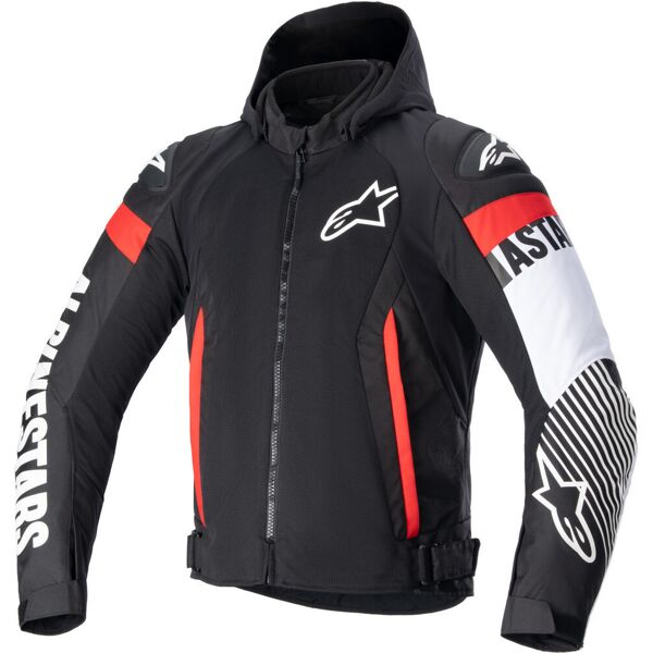 alpinestars zaca air giacca tessile moto nero bianco rosso 3xl