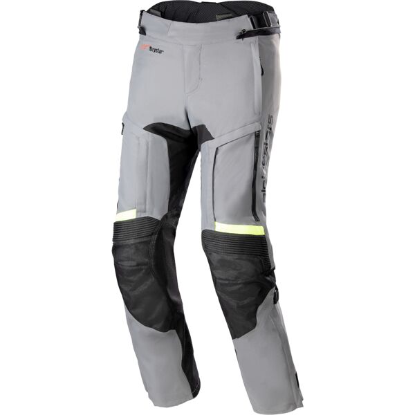 alpinestars bogota pro drystar 3 saison pantaloni tessili da moto impermeabili grigio giallo 2xl