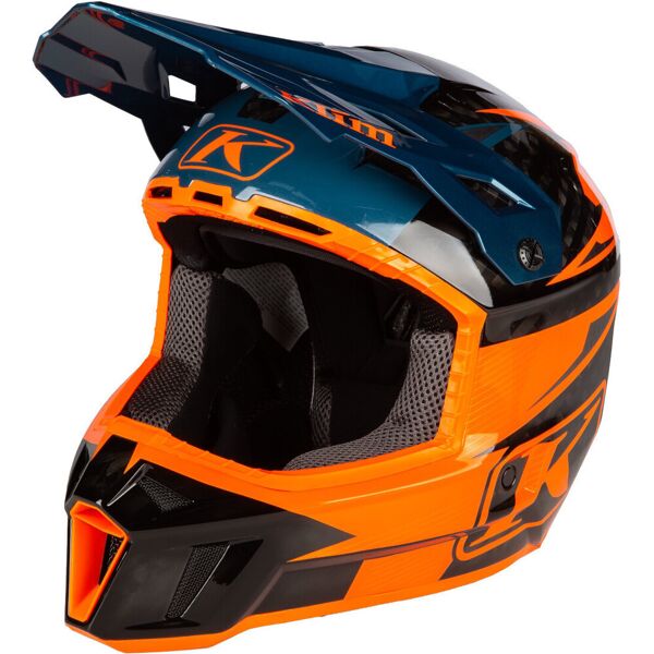 klim f3 carbon pro casco motocross blu arancione xl