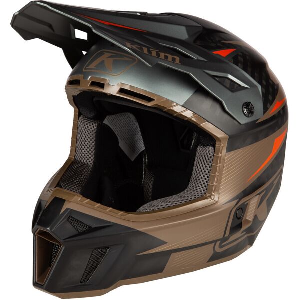 klim f3 carbon pro casco motocross nero marrone s