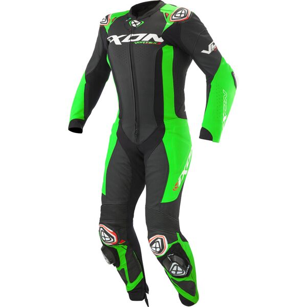 ixon vortex 3 tuta in pelle da moto 1 pezzo nero verde 4xl