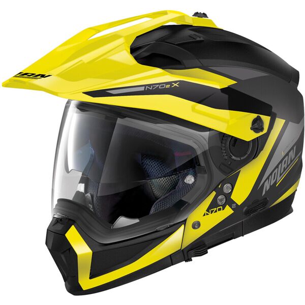 nolan n70-2 x stunner n-com casco motocross nero giallo l