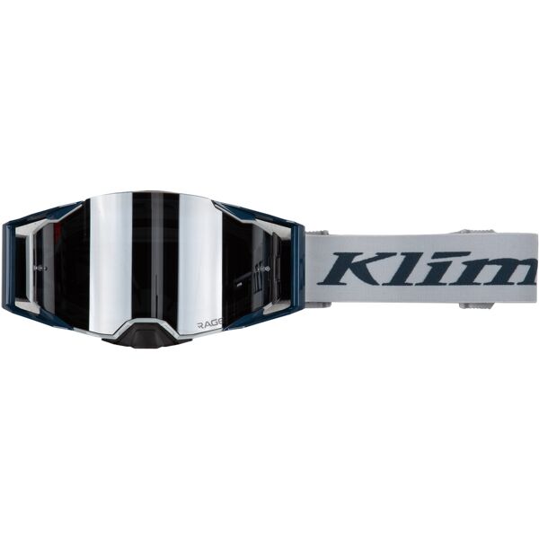 klim rage occhiali da motocross grigio blu unica taglia