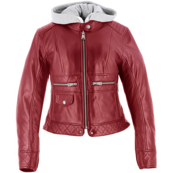 helstons canyon giacca di pelle moto da donna rosso m