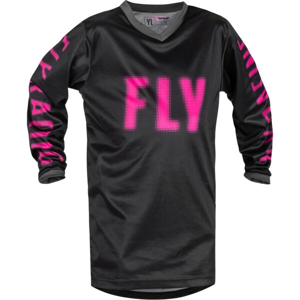 fly racing f-16 maglia motocross giovanile nero rosa xl