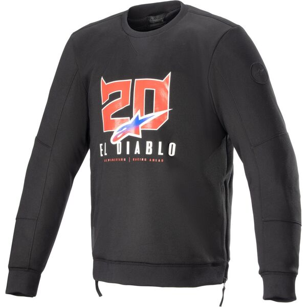 alpinestars fq20 legit crew fleece maglione moto nero rosso xl