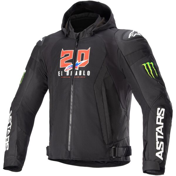 alpinestars fq20 zaca air monster giacca tessile moto nero bianco 3xl