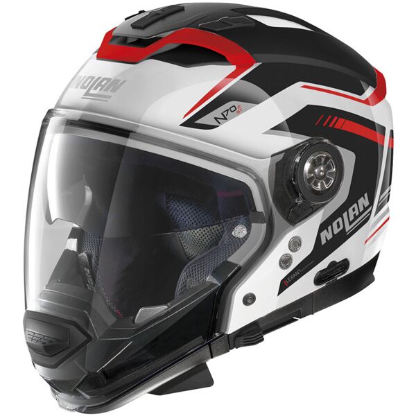 nolan n70-2 gt switchback 2023 n-com casco nero bianco rosso xl