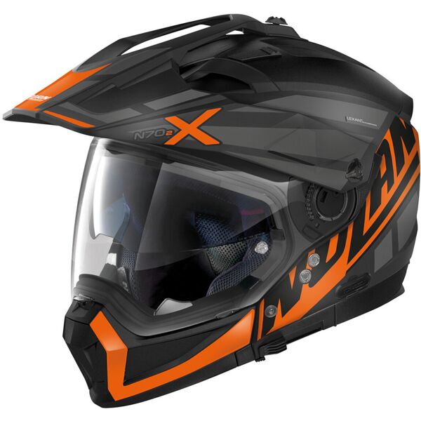 nolan n70-2 x mirage 2023 n-com casco nero arancione xl