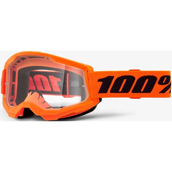 100% strata 2 essential occhiali da motocross nero arancione